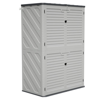 Rust Proof White Plastic Garden Equipment Storage With Material Adjustable Partition Design Enables Organized Easy To Assemble For Multiple Settings And Refined Item Organization Simple Assembly