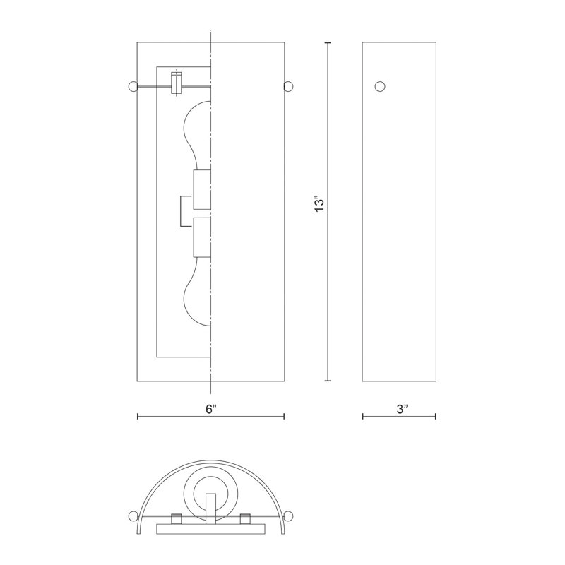 Hudson 2 - Light Flush Mounted Sconce
