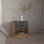 Table de bout de table de chevet à un tiroir avec tablette ouverte 19,7 "de haut avec tablette ouverte pour la chambre à coucher, le bureau personnel et le salon Chêne naturel - Gris mat