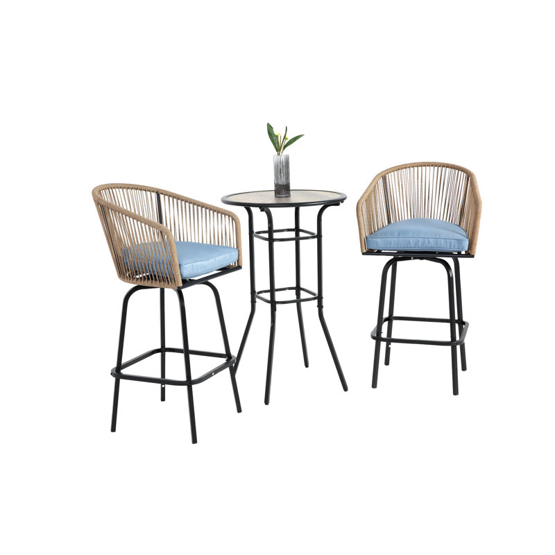 Ensemble de bar d'extérieur 3 pièces