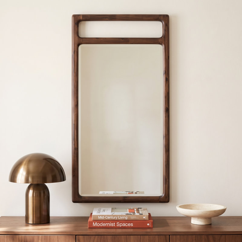 Rosy Solid Wood Rectangle Floor Mirror
