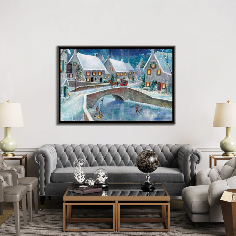 «Warm Winter Wonderland» par Ruane Manning - reproduction d'art, Toile avec cadre gris, Aucun mat