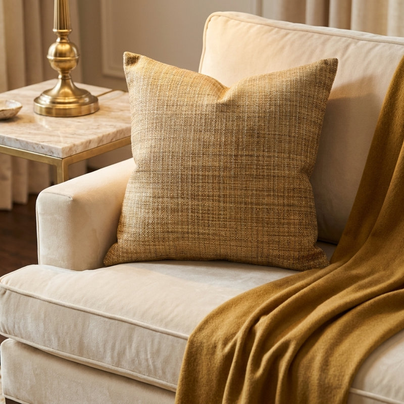 Honeysuckle Striped Reversible Throw Pillow, 18" x 18", Square