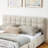 Queen Size Upholstered Bed ,Comfortable Upholstered Bed Frame, Chenille Fabric-1673239336-1673239351