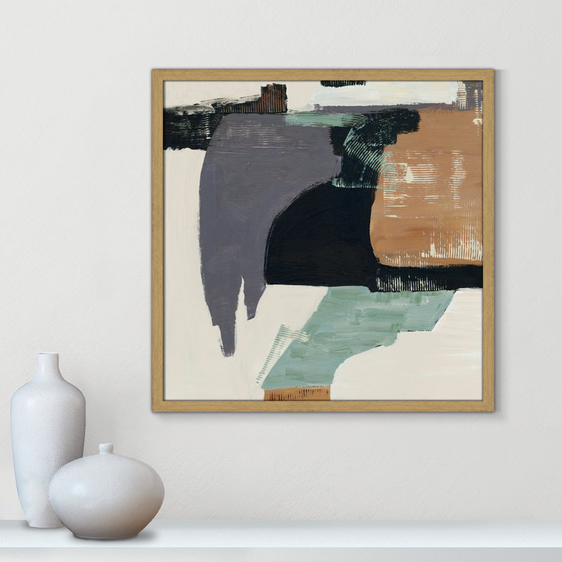 «Bold Divisions I Print» par Jacob Q, L 23,5 po x H 23,5 po, Impression encadrée, Grain de bois naturel