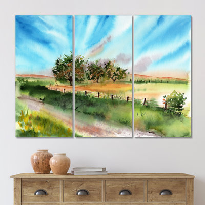 «Green Summer Landscape With Green Trees», reproduction d'art sur toile