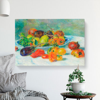 Still Life With Fruits Vol.4 by Pierre-Auguste Renoir - Wrapped Canvas Painting