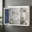 Armoire murale de salle de bain 32 "avec miroir, 3 tablettes, porte miroir 