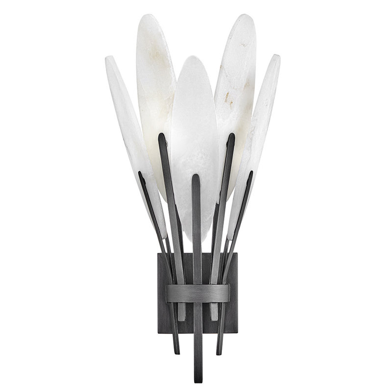 Applique murale en acier Nerine, Graphite brossé