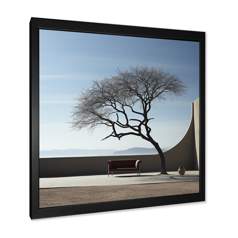 Photographie sereine moderne scandinave moderne sur toile, Cadre simple noir, H 16 po x l 16 po x P 1 po