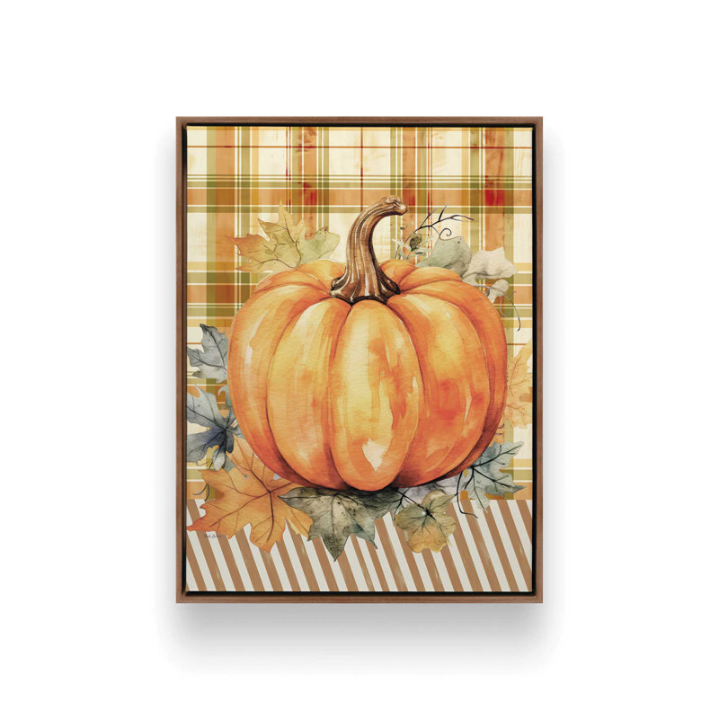 «Fall Pumpkin» par Nicole DeCamp, reproduction d'art, 30 W x 40 H, Brown, Framed Canvas