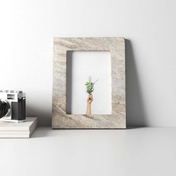 Grey Mother of Pearl White Marble Picture Frame 4x6