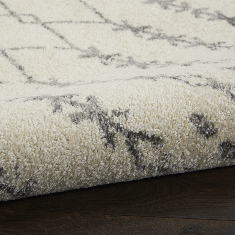 Church Street Geometric Gray/Beige Area Rug, Rectangle 8' x 10'