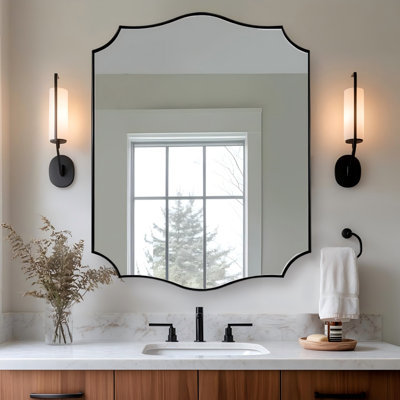 Miroir de salle de bain Anayalee Cadre en acier inoxydable