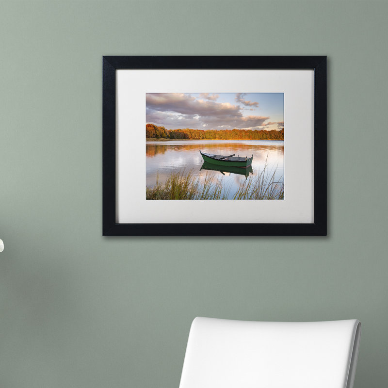 « bateau on sel étang », reproduction de photo sur toile encadrée, H 11 po x l 14 po x P 0,5 po