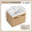 Meuble-lavabo flottant 24 po avec lavabo, armoire en contreplaqué de chêne clair, rangement à double porte mural, avec comptoir en résine (ensemble de 2 pièces)