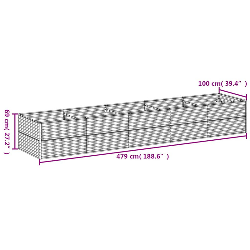  Garden Raised Bed 188.6"X39.4"X27.2" Corten Steel