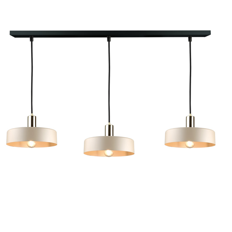 Bhayani 3 - Light Drum Pendant, Latte Gold, Beige/Brown
