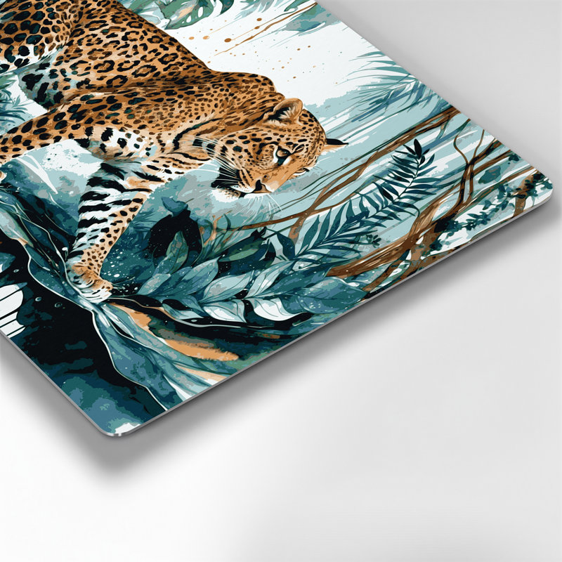 «Big Cats Leopards», art mural en métal gris, H 20 po x l 30 po