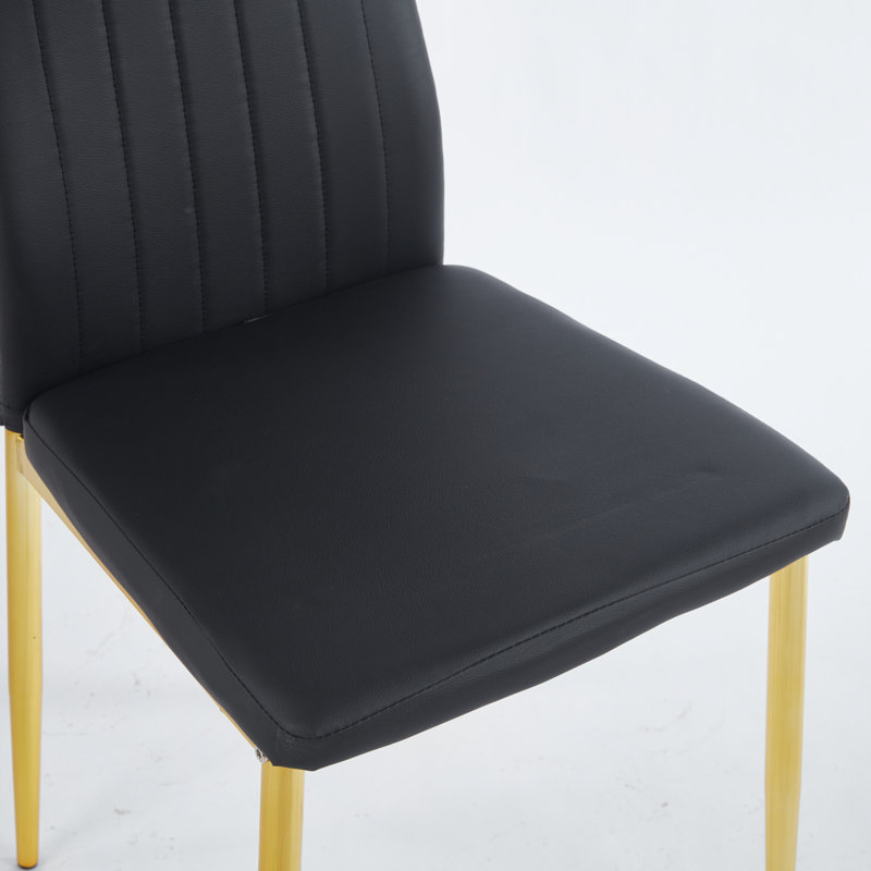 Chaises de salle à manger rembourrées à haut dossier avec pieds en métal Kalea