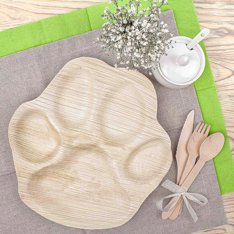 Assiettes jetables en forme de patte pour fête d'enfants - compostable