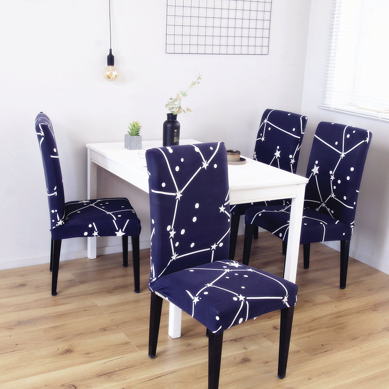 Housse pour chaise de salle à manger, Bleu foncé