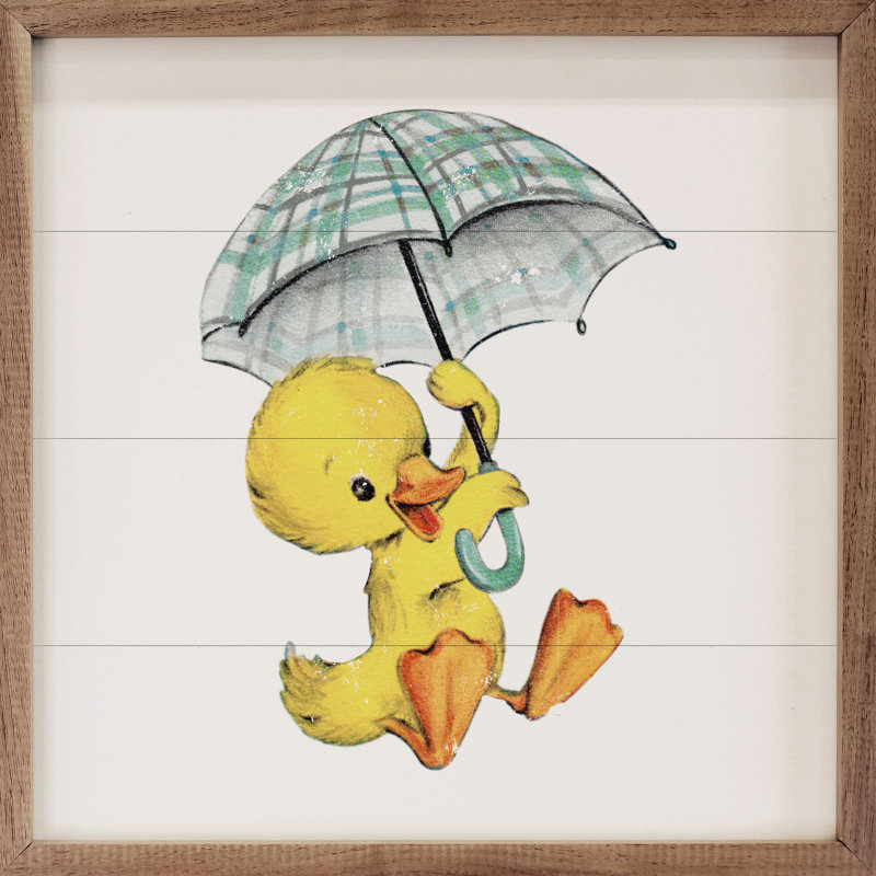 Let It Rain Duckling, 8" H x 8" W x 1" D