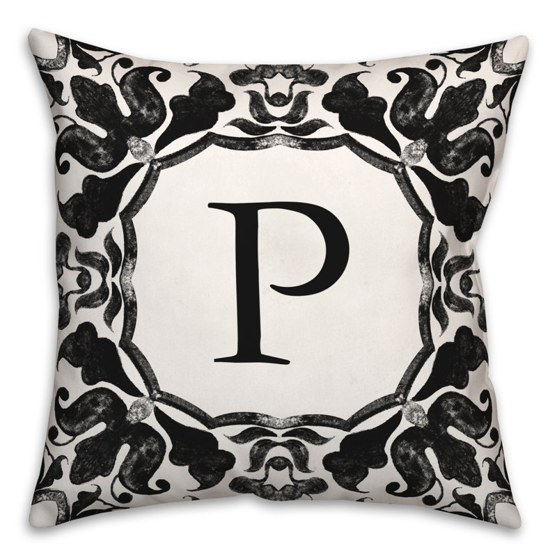  Housse et insert de coussin carré extérieur P Monogram, P
