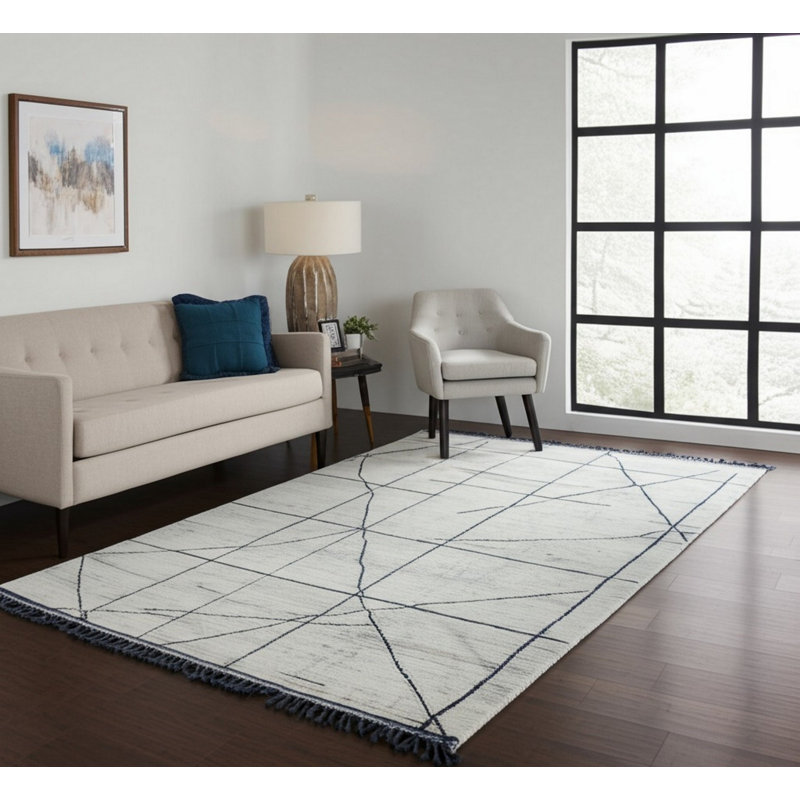 Hand Knotted Wool Geometric Area Rug
