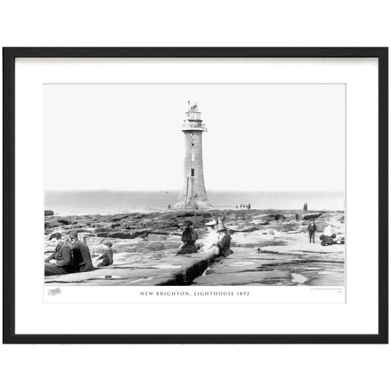 New Brighton, Lighthouse 1892 by Francis Frith - Single Picture Frame Print, 40cm H x 50cm W x 2.3cm D