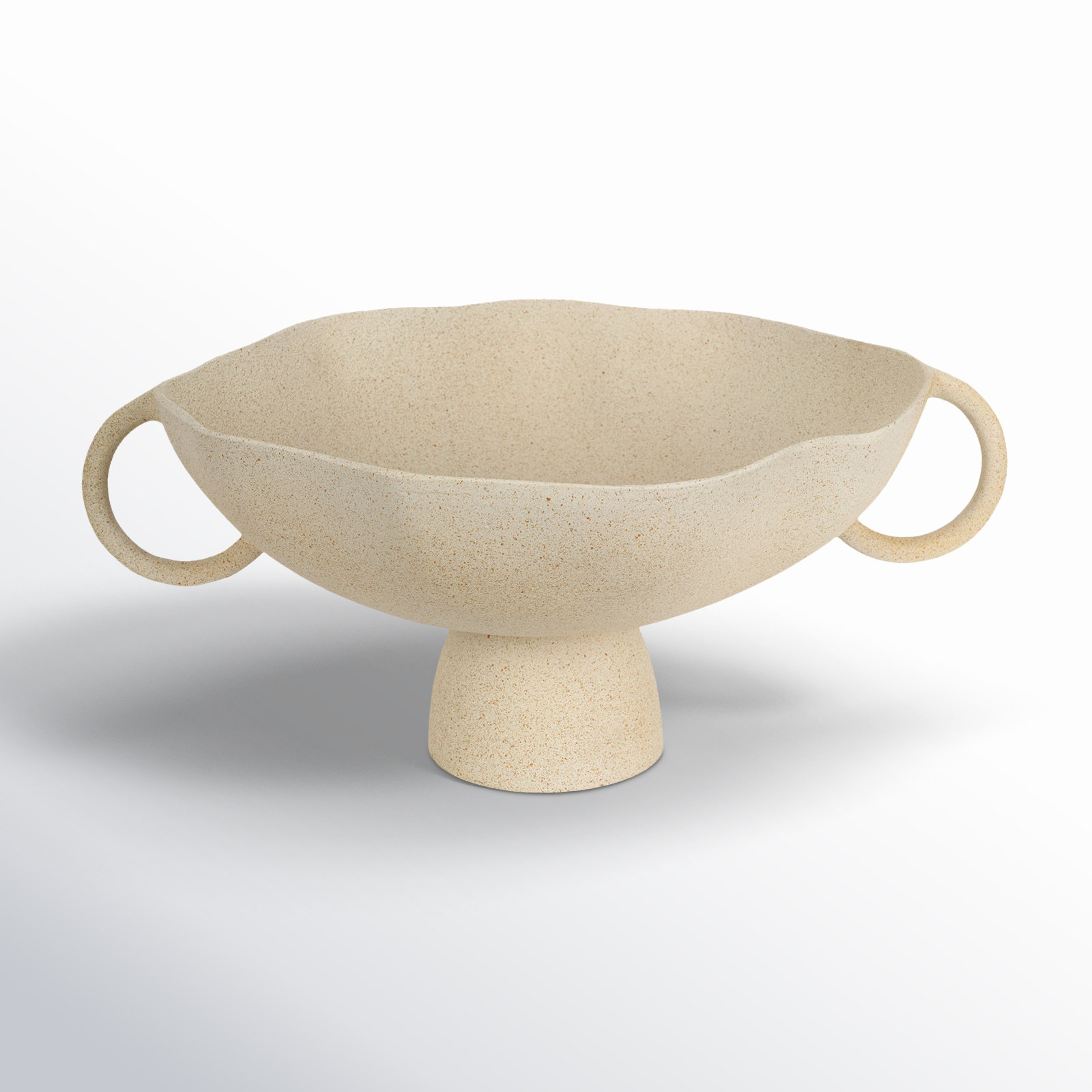 Sabine Aluminum Decorative Bowl 1, 8.25" H x 19.69" W x 15.75" D, Beige