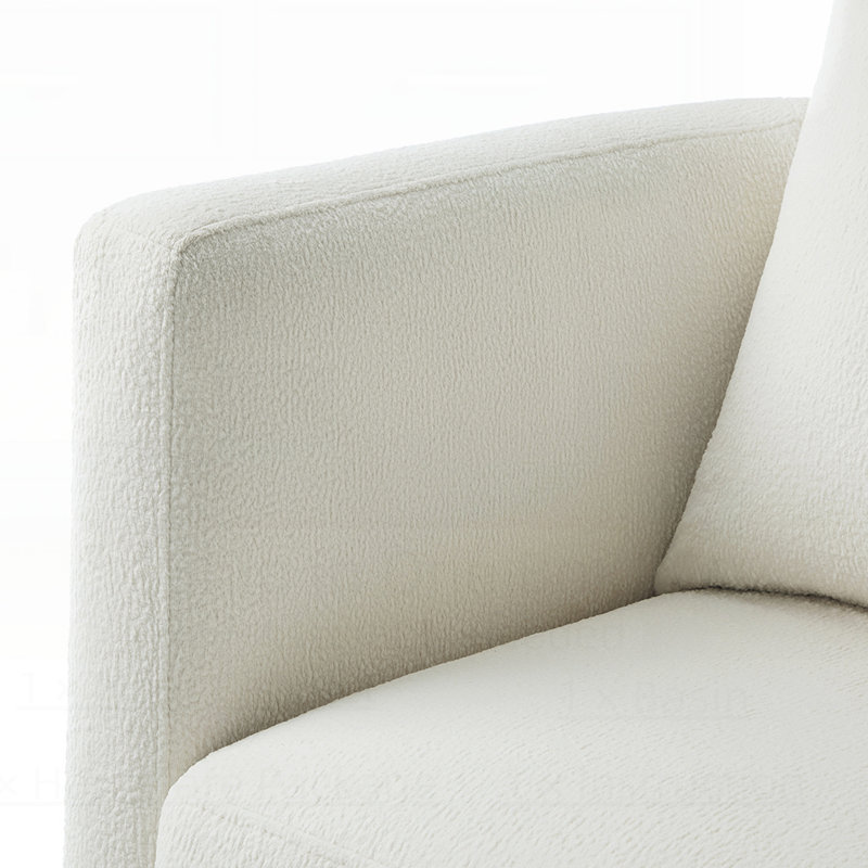 Fauteuil demi-tonneau pivotant en tissu Sutton, Ivoire