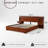 Modern Upholstered Platform Bed with Built-in Storage, Queen, Ochre Linen-1401482595-1401482525