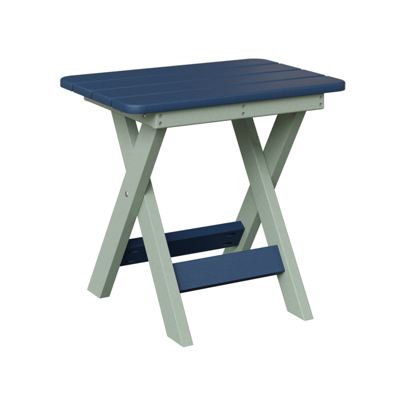 Berlin Gardens Folding End Table, Navy Blue, Seafoam