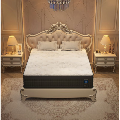 10/12/14 Inch Euro Top Mattress In A Box Memory Foam Hybrid Mattress With Individually Pocket Springs Medium Firm Strong Edge Support White With Black by Alwyn Home