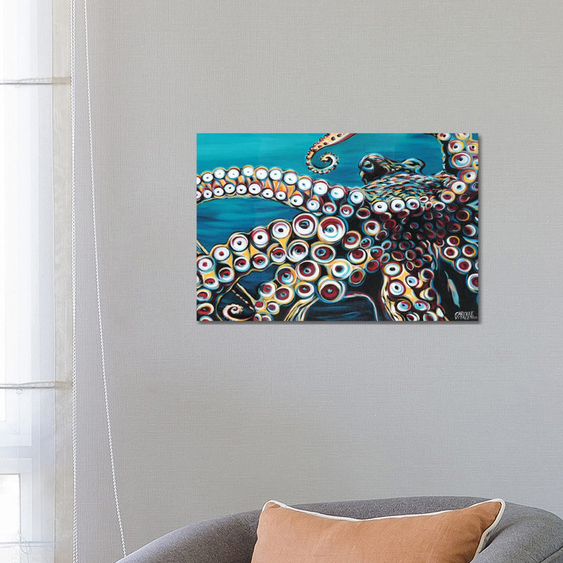 «Wild Octopus I» par Carolee Vitaletti - impression non encadrée, H 16 po x l 24 po x P 0,25 po