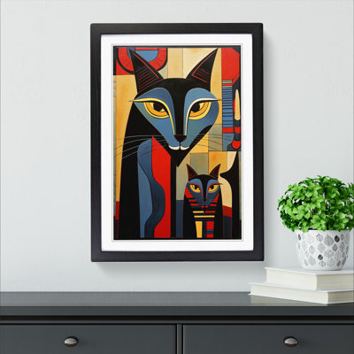 XYZ-FRM-V1223-605 Egyptian Cat Constructivism No.2 1 Piece Single Picture Frame Wall Art