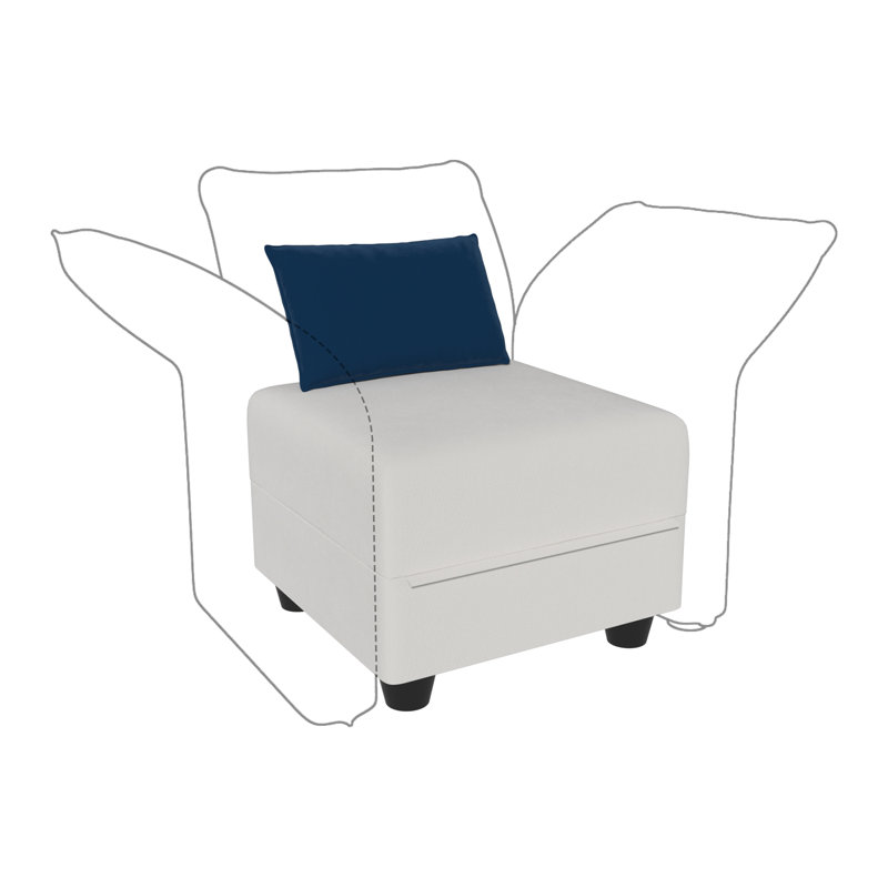 Ahren Upholstered Ottoman, Beige Velvet