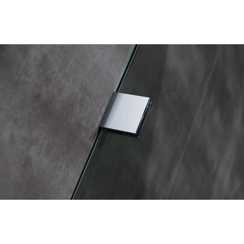 Cabine de douche rectangulaire coulissante avec base Moselle 44 "x 77,5", Chrome, Droite