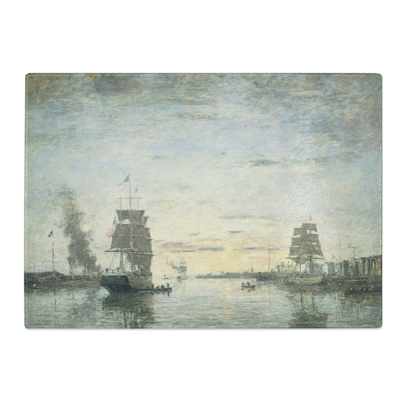 Entrance to the Harbor by Eugene Boudin Chopping Board, 28.5cm W x 39cm L