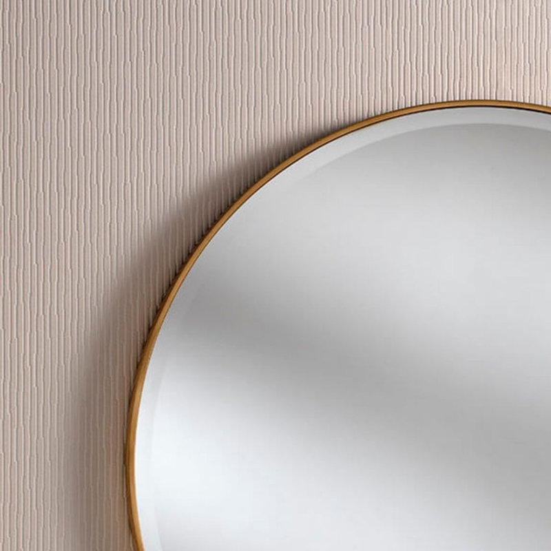 Arjay Wood Wall Mirror, 60cm H x 60cm W, Gold