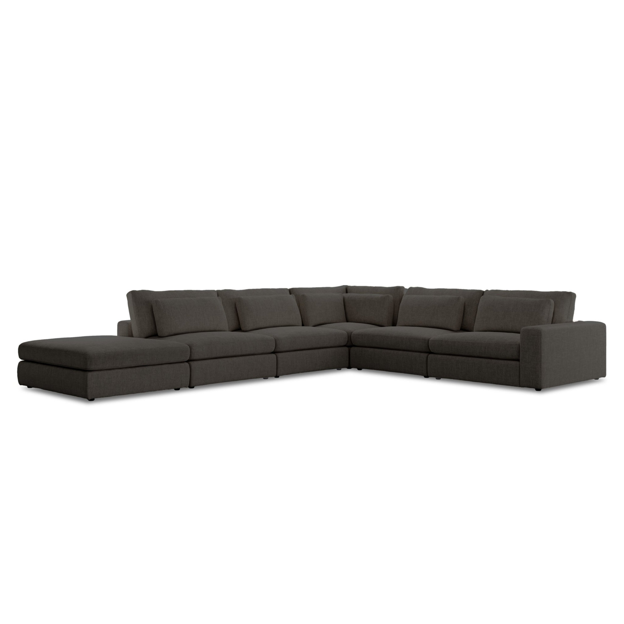 Palla Modular Upholstered L-Sectional, Left Hand Facing, Landale Charcoal Polyester