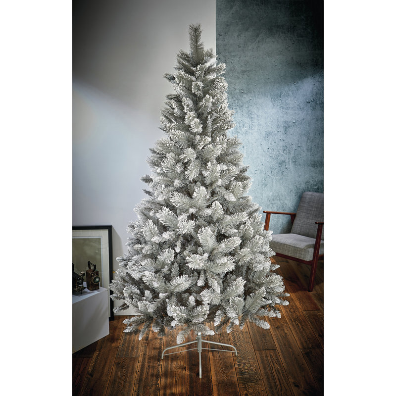 Snow Tipped Artificial Christmas Tree with Stand, 5.91ft H x 3.28ft W x 3.28ft D