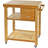Rolling Kitchen Island Cart with Drawers Shelves, Towel Rack, Locking Casters, Butcher Block Food Prepping Cart Trolley on Wheels, Bamboo Wood
