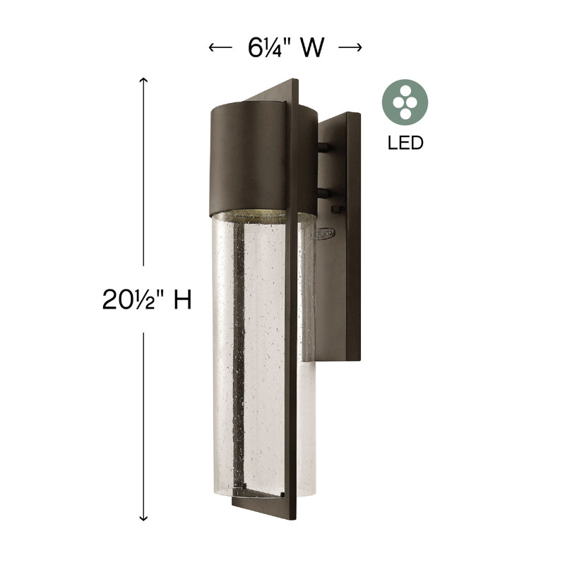 Shelter 1-Light Outdoor Sconce, 20.5" H x 6.25" W, Buckeye Bronze, MED