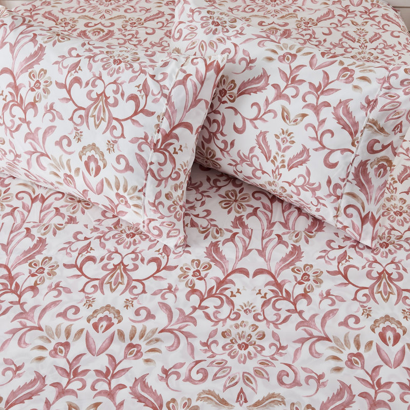 Floral Printed Ultra Soft Microfiber Sheet Set, Full Sheet Set with 2 Pillowcases, Colorful Floral - Lavender