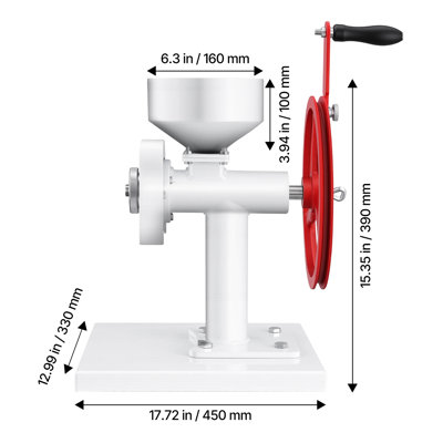Manual Grain Mill with Flywheel, Hand-Crank Corn Grinder, Heavy-Duty Carbon Steel Wheat Grinding Mill with Adjustable Fineness & 0.53 Gallon Hopper for Grains Spices Coffee Beans Nuts