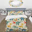Ensemble de housse de couette jaune et vert pour enfants, motif de dinosaures I-109149915