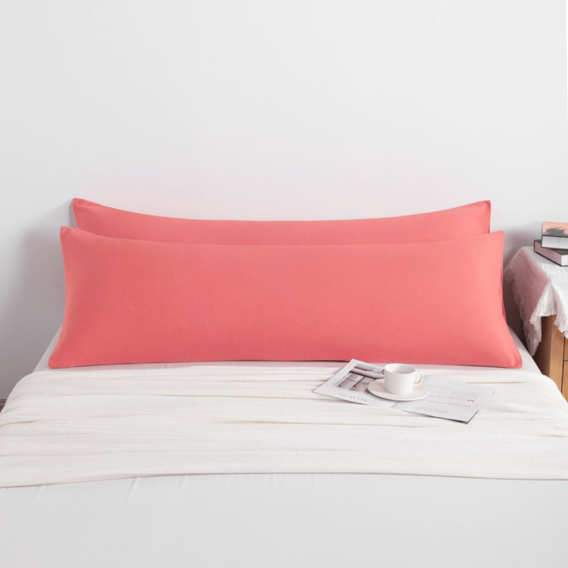 2PC Hypoallergenic Microfiber body pillowcase, Coral Pink
