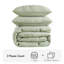 Ensemble de courtepointe brodée en gaze de coton 3 pièces pour grand / grand, sauge-126254126-126254124